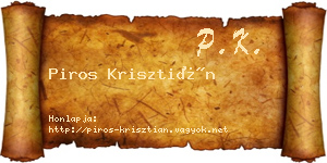 Piros Krisztián névjegykártya